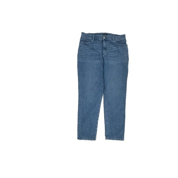 Ann Taylor Straight Leg Women's size 12 Medium Wash Blue Denim Jeans - Picture 1 of 5